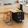 Multi-Functional Kitchen Island Cart with Stylish and Minimalist Bar Stools, Combination Set