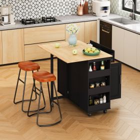 Multi-Functional Kitchen Island Cart with Stylish and Minimalist Bar Stools, Combination Set