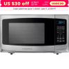 Microwave,Stainless casing,even heating,Electronic controls,Child safety lockout feature,0.9 Cu. Ft. Compact Microwave