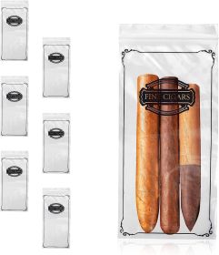 Fine Cigars Plastic Cigar Bags Pack of 100; Clear Plastic Zip Bags 5 x 10 Smoking Accessories; Small Plastic Bags Reclosable 2 Mil; Poly Zipper for Ci