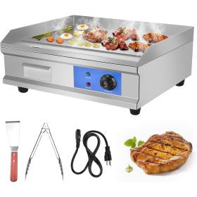 3000W 21.6" Electric Countertop Flat Top Griddle Grill Non-Stick Commercial Restaurant Teppanyaki Grill Stainless