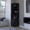 Corner Bar Cabinet Atanasio, Living Room, Black