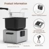 1800W 5 Liters/21 Cups Large Electric Deep Fryer with 3 Frying Baskets for Home Use, Adjustable Temperature,View Window Lid