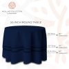 2 Pack Navy Round Tablecloths 60 Inch for 20-48 in Tables 200 GSM Premium Quality Textured Washable Polyester Fabric Table Cloth [60'' is Not Table Si