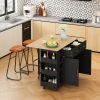 Multi-Functional Kitchen Island Cart with Stylish and Minimalist Bar Stools, Combination Set