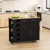 Multi-Functional Kitchen Island Cart with Stylish and Minimalist Bar Stools, Combination Set