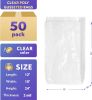 Pack of 50 Clear Gusseted Poly Bags 12 x 10 x 24 Clear Polyethylene Bags 12x10x24 Expandable Side Gusset Extra Large Bags Thickness 2 Mil for Food Ser