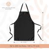 2 Pack Black Aprons for Adults Commercial Chef Apron Kitchen Aprons for Men and Women without Pockets Sublimation Aprons Plain Bib Artist Aprons Set