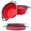 Collapsible Colander Silicone Bowl Strainer Set of 2, Portable Folding Filter Basket Bowls Container Rubber Strainer, Use for Draining Fruits