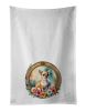 Chihuahua and Flowers Kitchen Towel Set of 2 White Dish Towels Decorative Bathroom Hand towel for Hand, Face, Hair, Yoga, Tea, Dishcloth, 19 X 28"