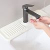 Faucet Splash Mat 14.56x5.51in Silicone Sink Drying Mat Water Drip Catching Tray Water Drainage Pad Sponge Soap Holder for Kitchen Bathroom Sink Fauce