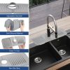 Faucet Splash Mat 14.56x5.51in Silicone Sink Drying Mat Water Drip Catching Tray Water Drainage Pad Sponge Soap Holder for Kitchen Bathroom Sink Fauce